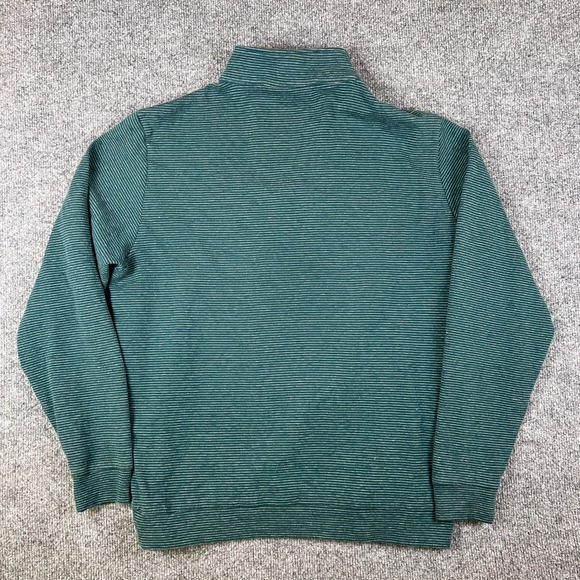 Masters Collection 1/4 Zip Pullover Sweater Mens M Green Striped Golf Logo - Picture 2 of 9